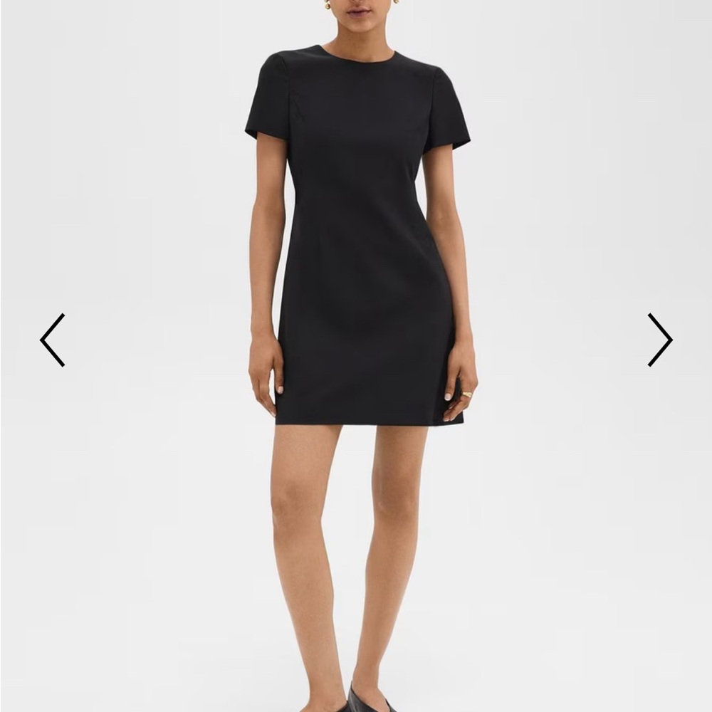 Theory Sheath Dress in Crepe Black